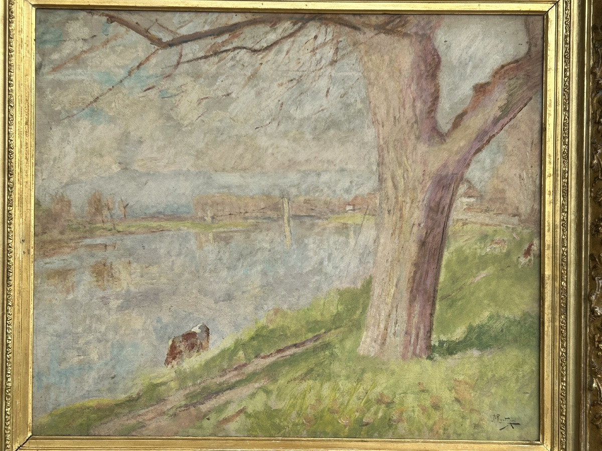 Pierre Eugène Montezin (1874-1946) Oil On Cardboard - Lake Landscape -photo-6