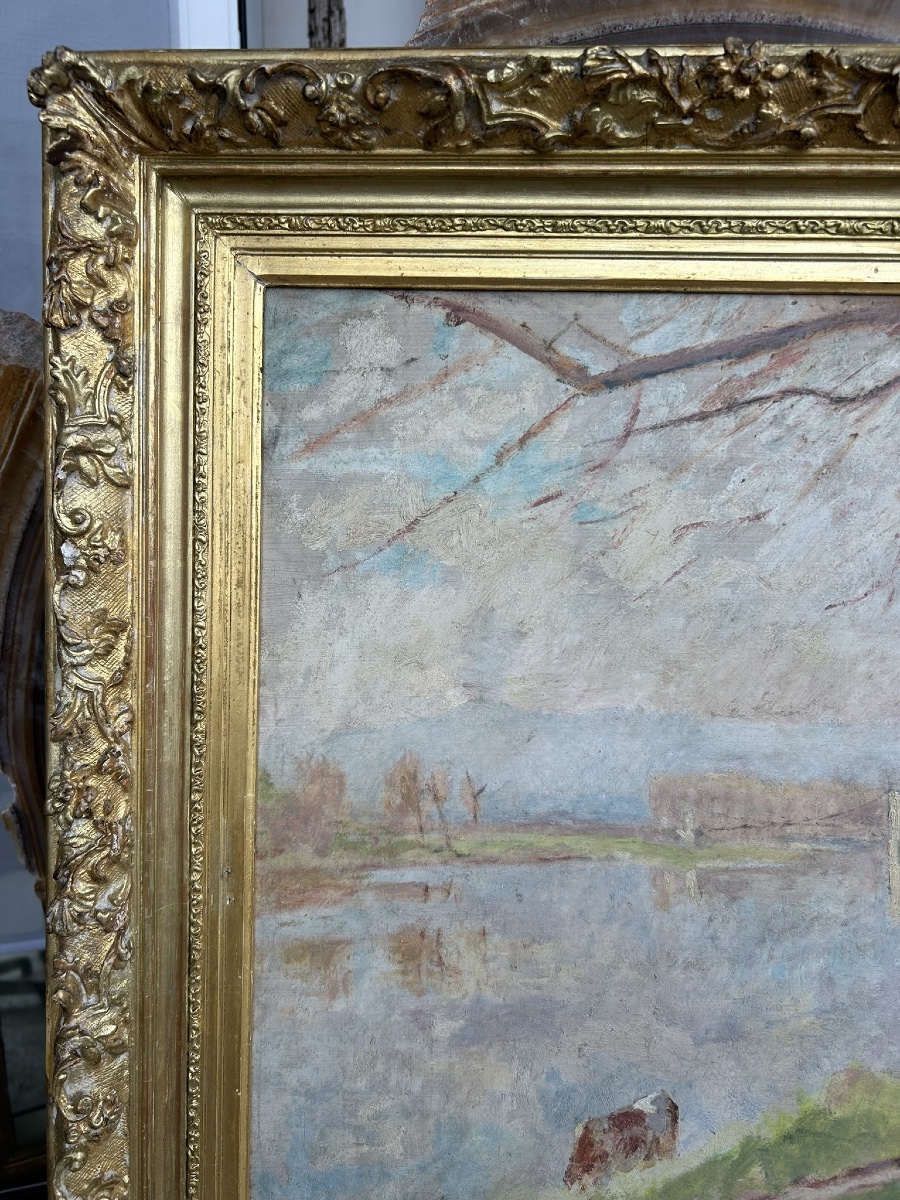 Pierre Eugène Montezin (1874-1946) Oil On Cardboard - Lake Landscape -photo-7