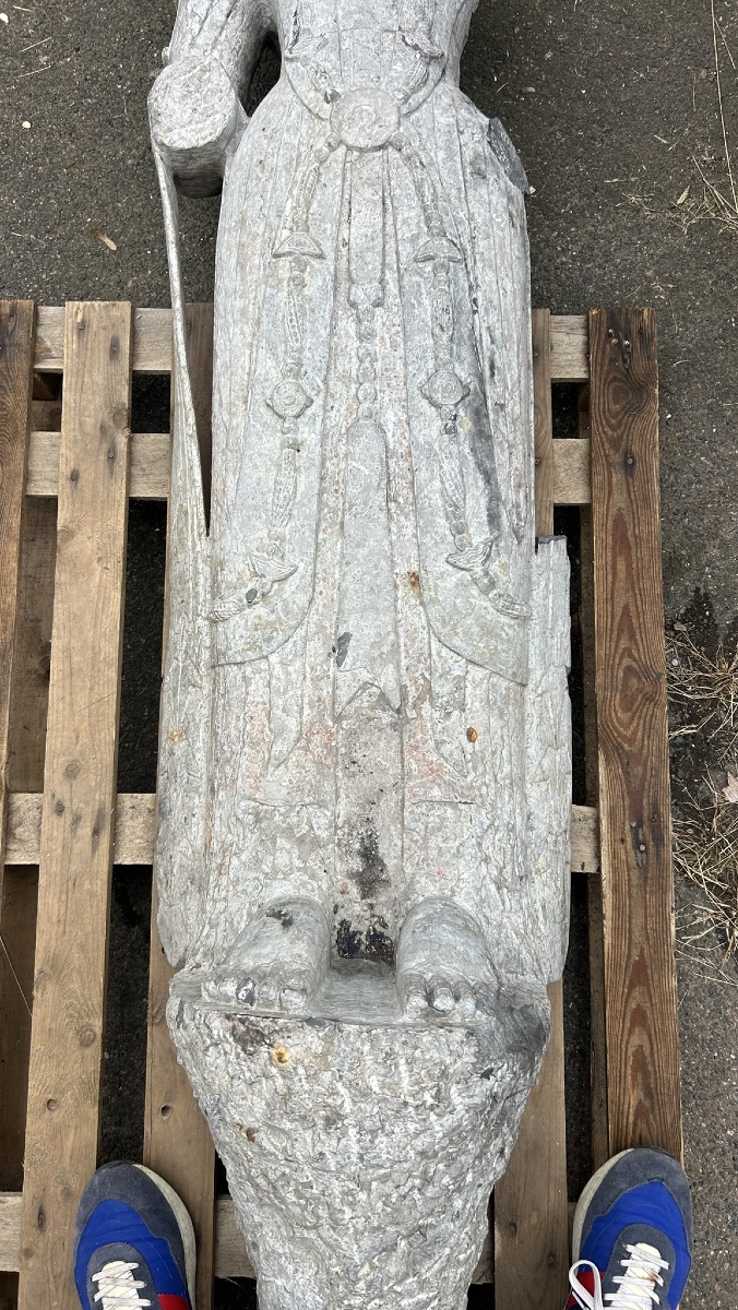 China - Headless Bodhisattva Statue In Grey Schist, Sui Or Tang Dynasty, 6th Century Ad-photo-3