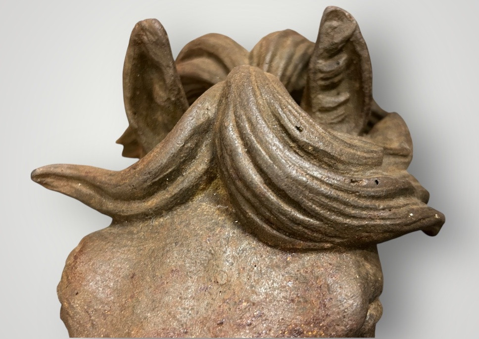 Tête de cheval en fonte val d’osne enseigne de boucherie haras écurie du XIXéme H 60 cm-photo-3