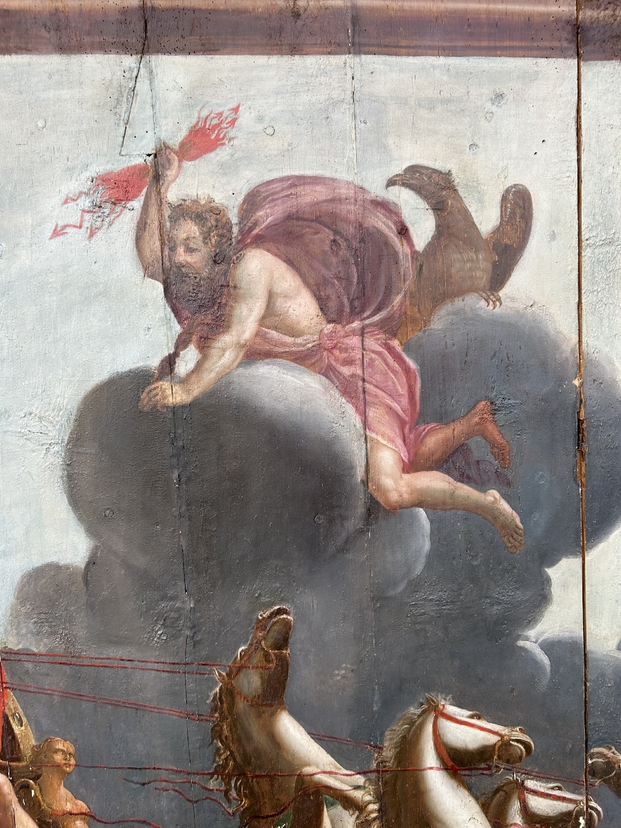 Ceiling Painting, Mythological Scene, Triumph Of Apollo, 17th Century, Painting On Wood -photo-4