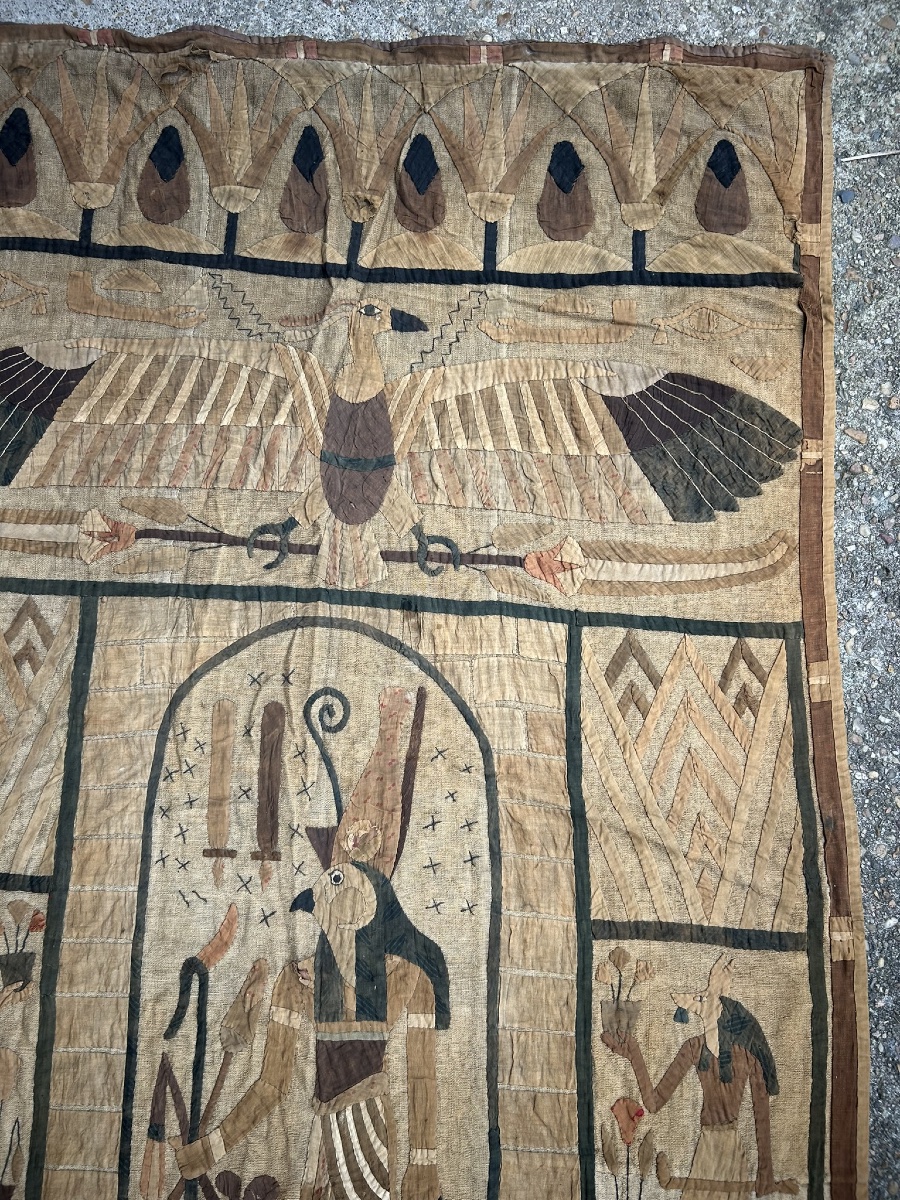 Tapisserie ou tenture murale tissus (Khayamiya) egyptomanie - Égypte début XXéme -photo-1