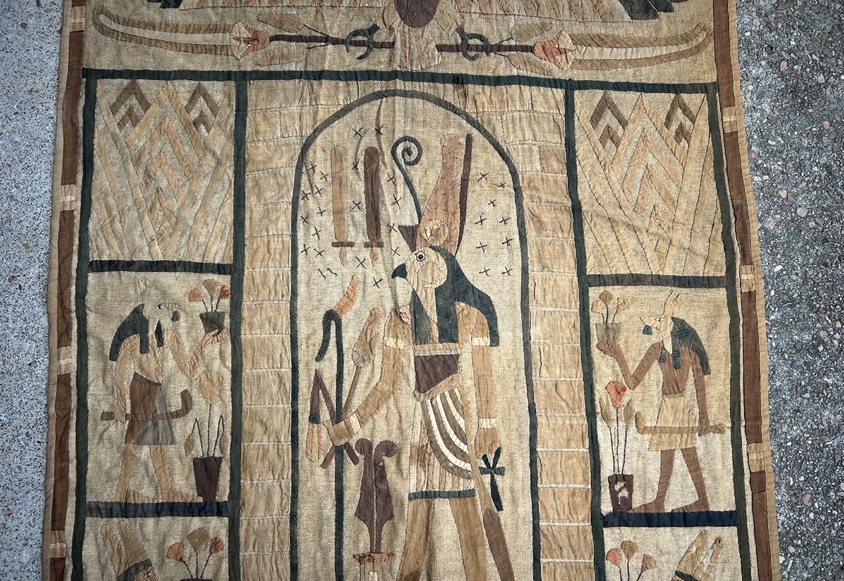 Tapisserie ou tenture murale tissus (Khayamiya) egyptomanie - Égypte début XXéme -photo-4