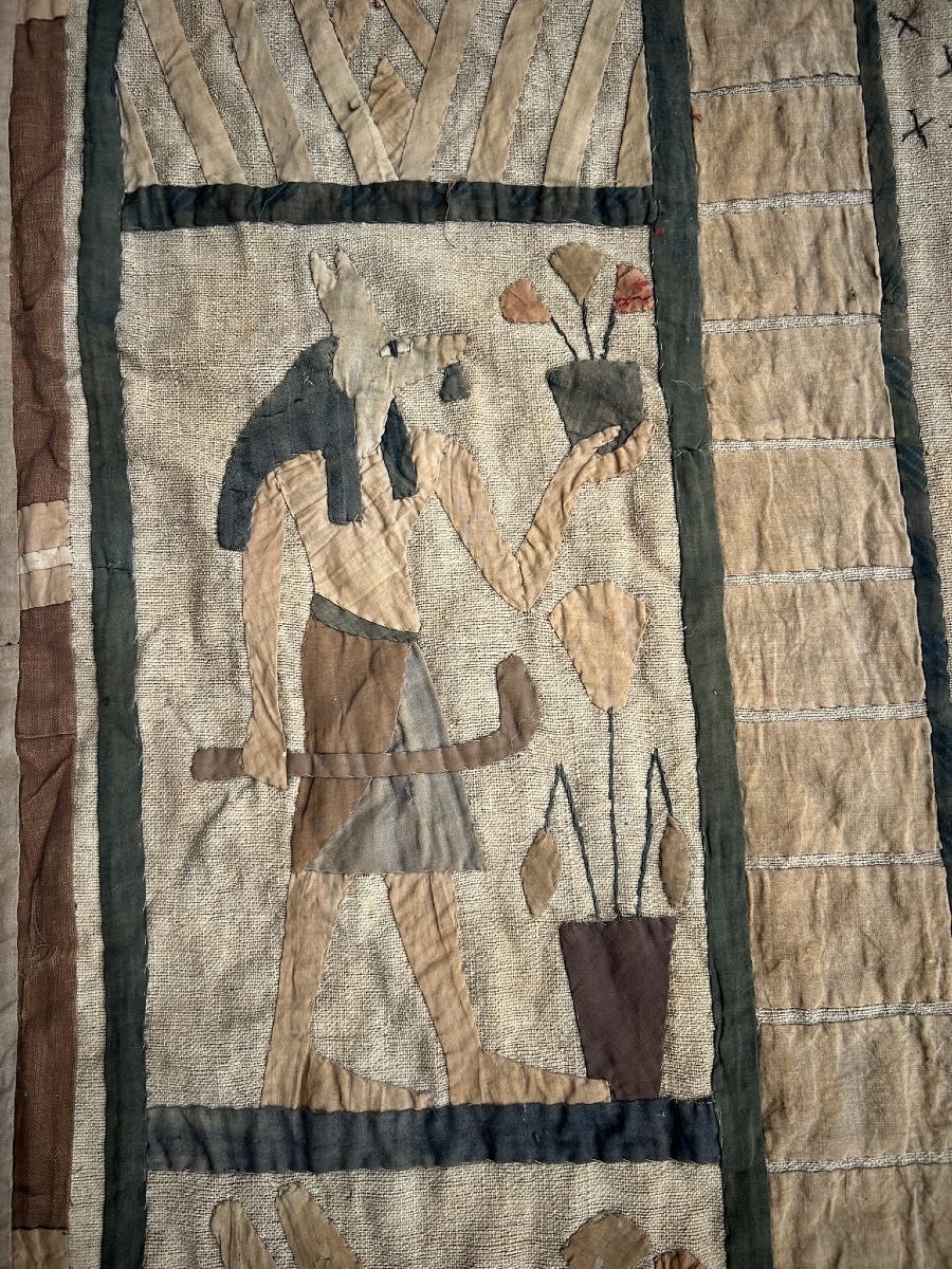 Tapisserie ou tenture murale tissus (Khayamiya) egyptomanie - Égypte début XXéme -photo-6