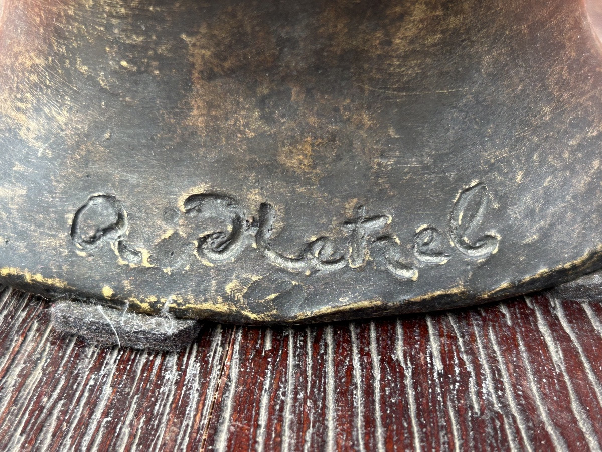 René Hetzel (1902-1972) Bust - Head In Cut Bronze - Susse Frères Foundry-photo-3