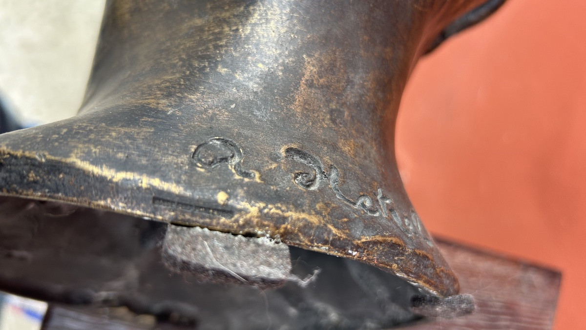 René Hetzel (1902-1972) Bust - Head In Cut Bronze - Susse Frères Foundry-photo-4