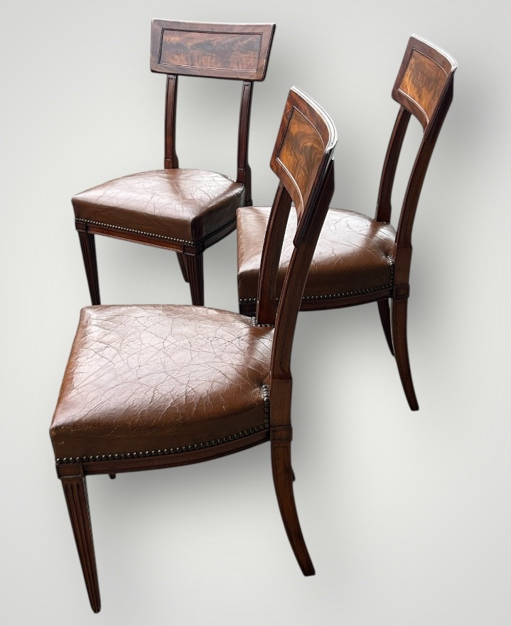 Set Of Six Mahogany Chairs In The Etruscan Or Band Style, Directoire-consulate Style - Consulate -photo-3