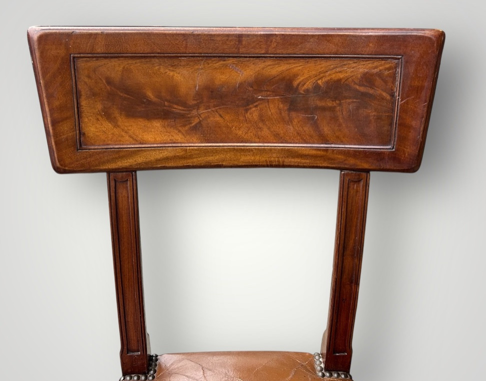 Set Of Six Mahogany Chairs In The Etruscan Or Band Style, Directoire-consulate Style - Consulate -photo-1