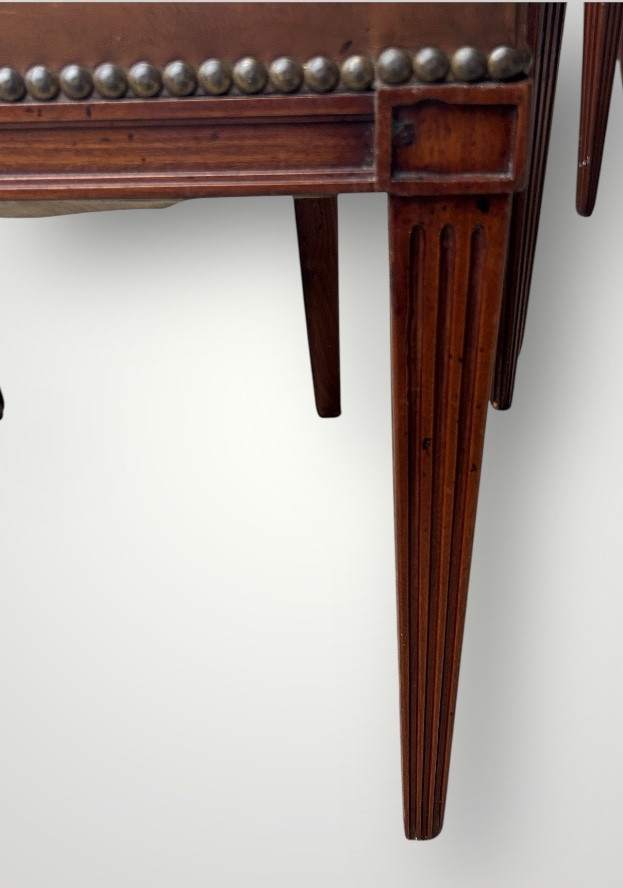Set Of Six Mahogany Chairs In The Etruscan Or Band Style, Directoire-consulate Style - Consulate -photo-2