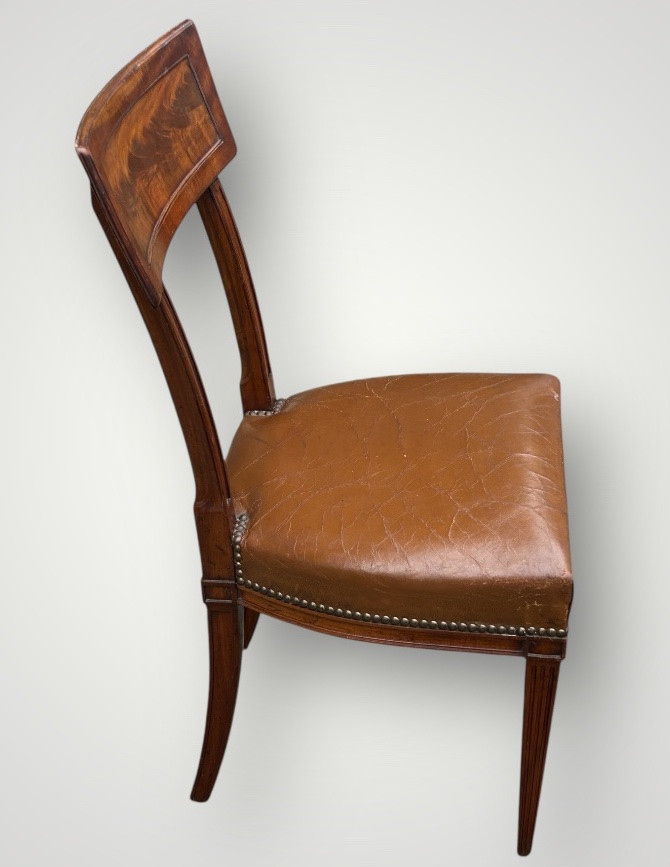 Set Of Six Mahogany Chairs In The Etruscan Or Band Style, Directoire-consulate Style - Consulate -photo-4