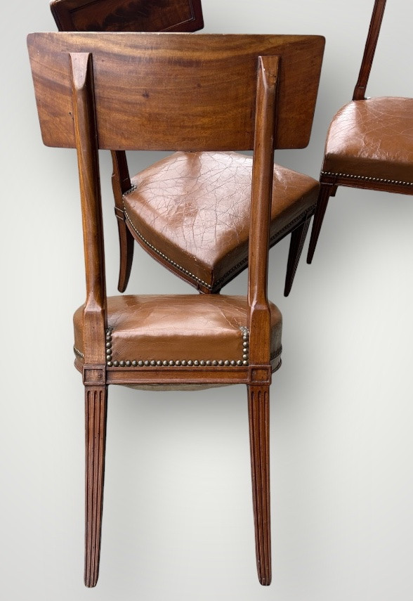 Set Of Six Mahogany Chairs In The Etruscan Or Band Style, Directoire-consulate Style - Consulate -photo-5