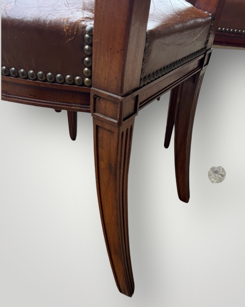 Set Of Six Mahogany Chairs In The Etruscan Or Band Style, Directoire-consulate Style - Consulate -photo-6