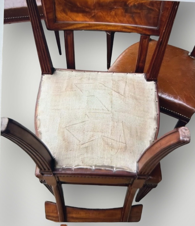 Set Of Six Mahogany Chairs In The Etruscan Or Band Style, Directoire-consulate Style - Consulate -photo-7