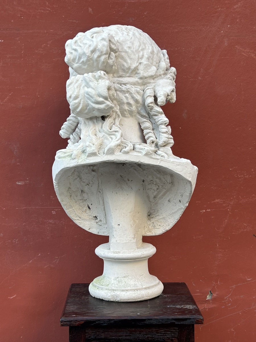 Large Plaster Bust After The Ancient Ariadne, 72 Cm High, Early 20th Century -photo-3