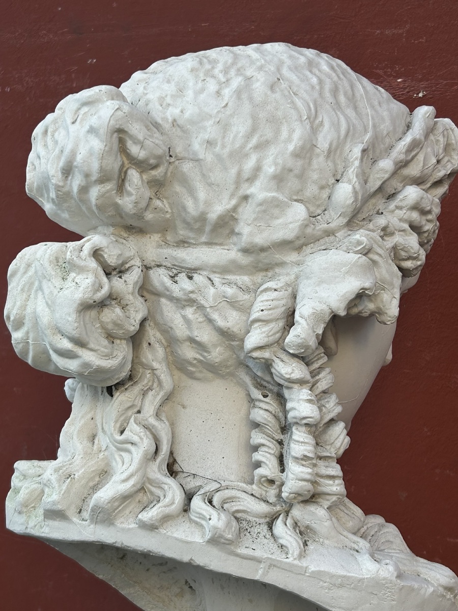 Large Plaster Bust After The Ancient Ariadne, 72 Cm High, Early 20th Century -photo-4