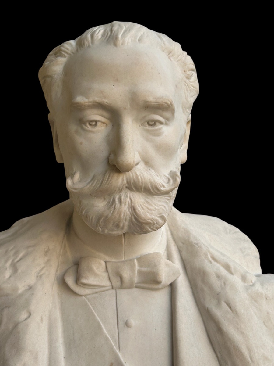 Marie Francois Sadi Carnot (1837-1894) Sèvres Porcelain Bust, 1890, Sculptor H. Chapu -photo-3