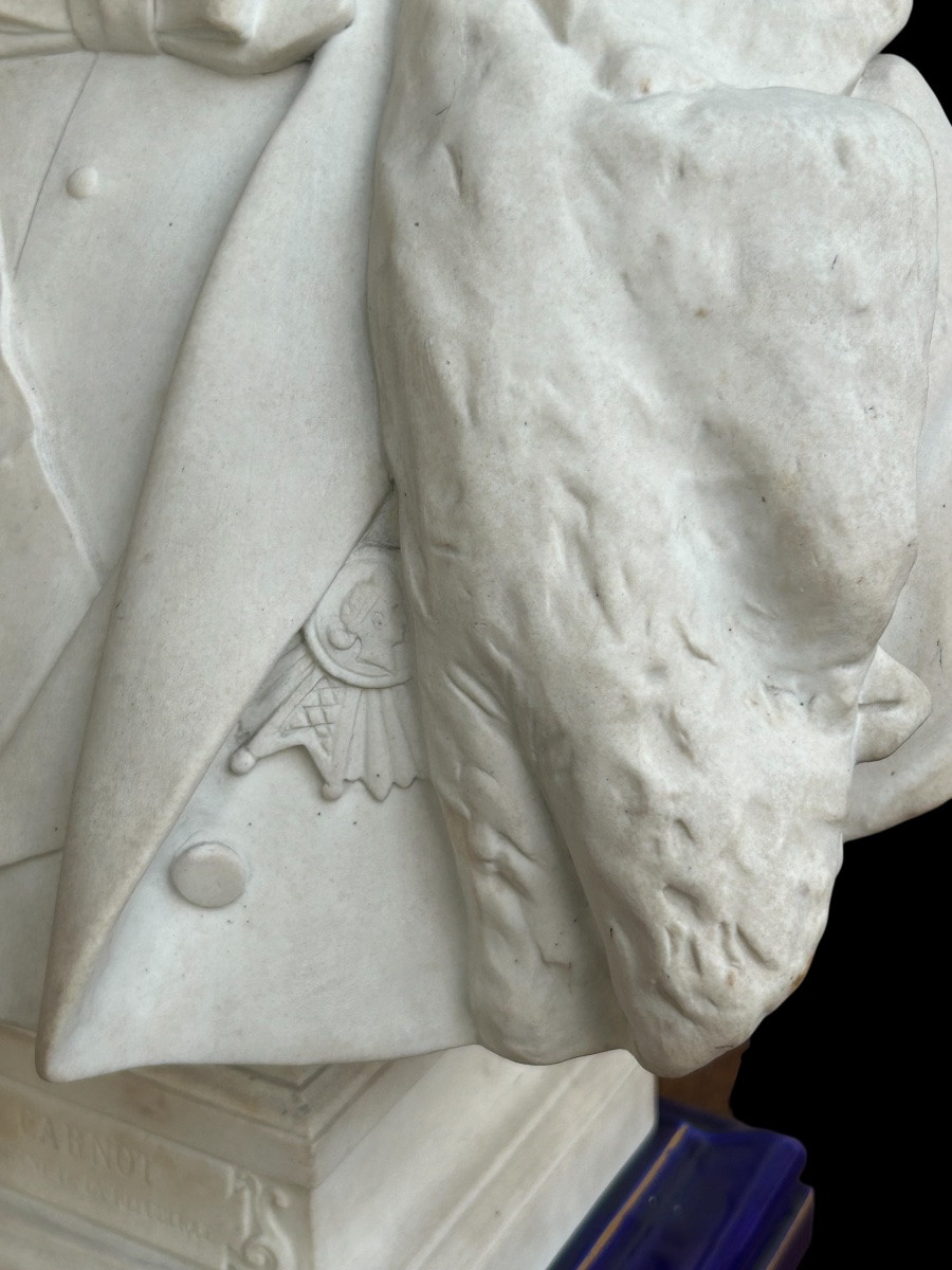 Marie Francois Sadi Carnot (1837-1894) Sèvres Porcelain Bust, 1890, Sculptor H. Chapu -photo-4