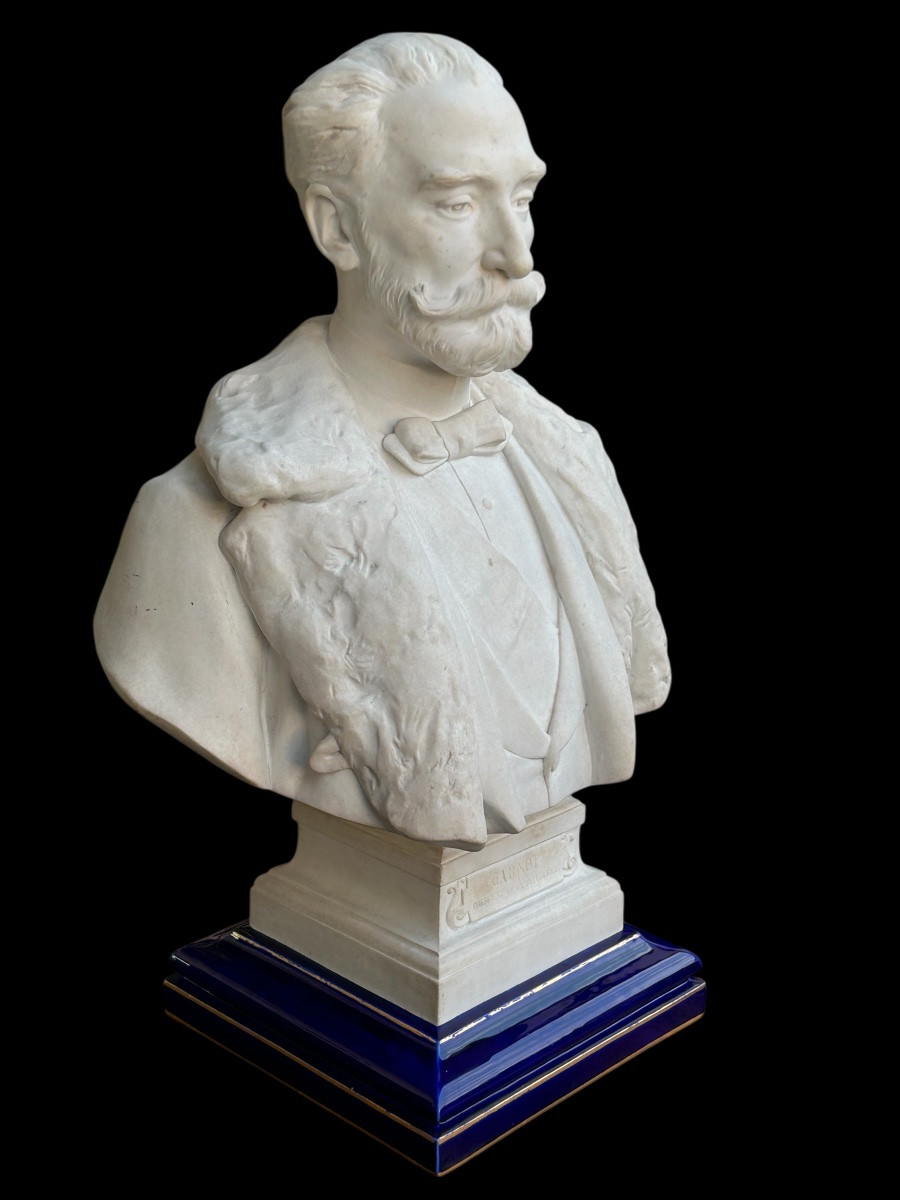 Marie Francois Sadi Carnot (1837-1894) Sèvres Porcelain Bust, 1890, Sculptor H. Chapu -photo-1