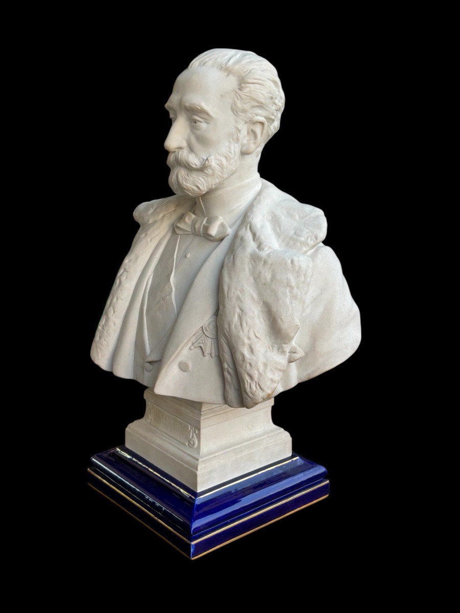 Marie Francois Sadi Carnot (1837-1894) Sèvres Porcelain Bust, 1890, Sculptor H. Chapu -photo-4