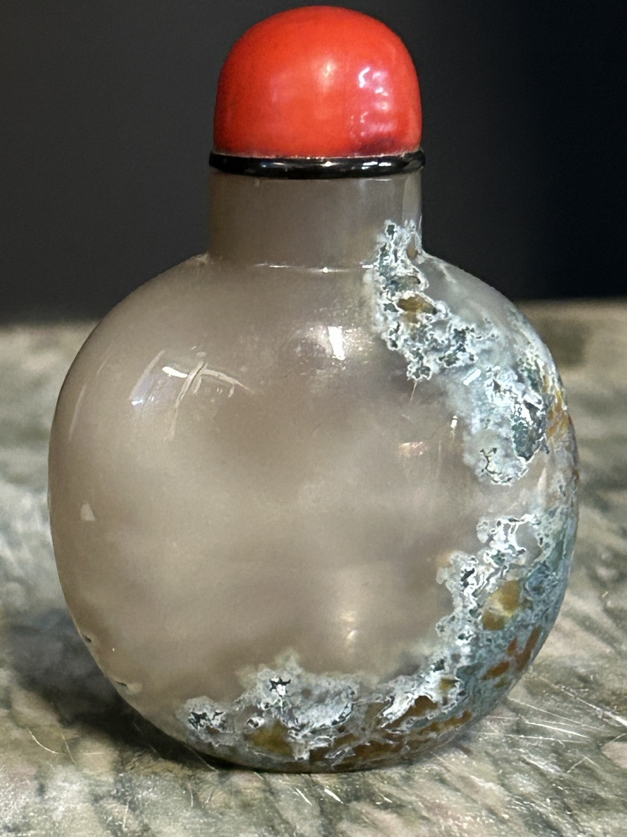 Chinese Moss Agate Snuff Bottle, Late 19th Or Early 20th Century - China -photo-3