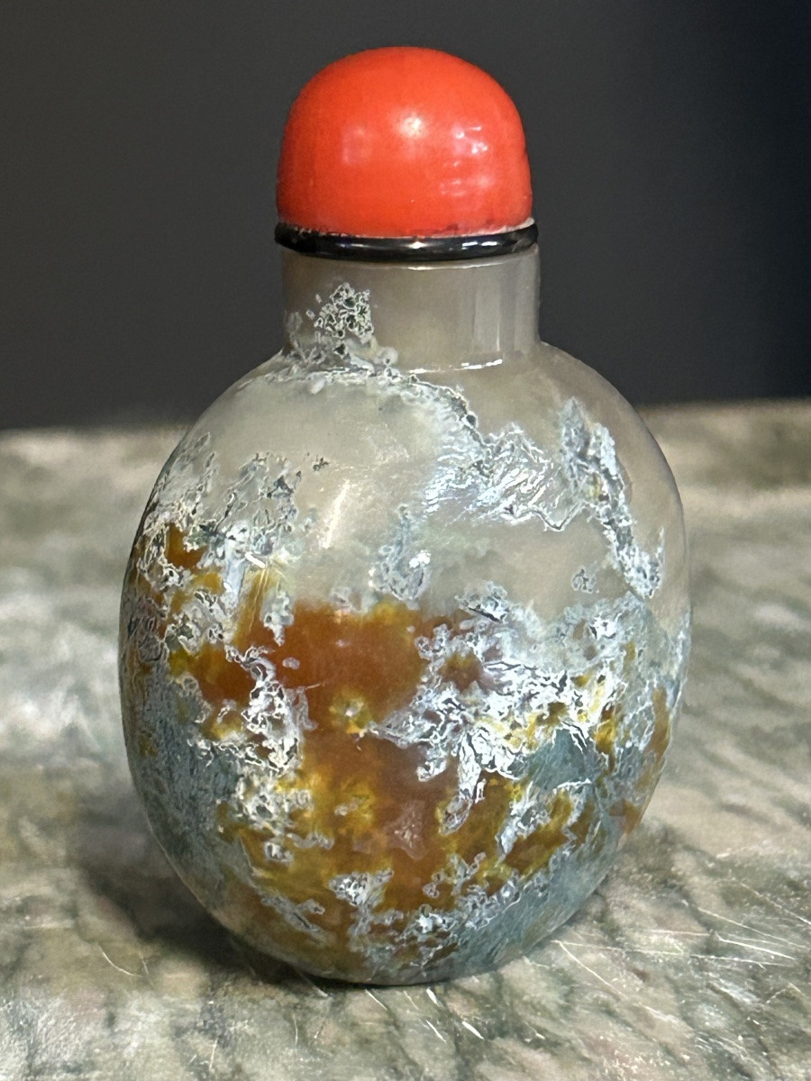 Chinese Moss Agate Snuff Bottle, Late 19th Or Early 20th Century - China -photo-4