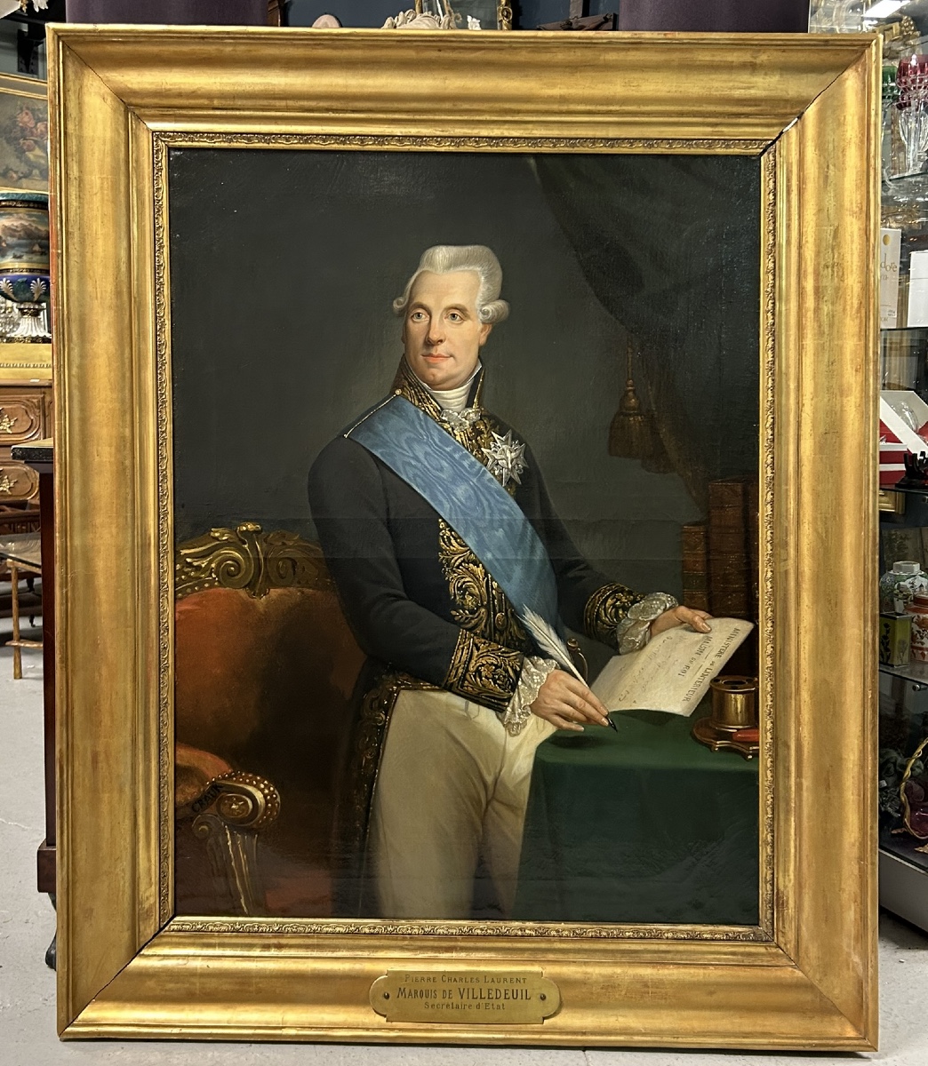 Charles Alexandre Crauk (1819-1905) Portrait Of Pierre Charles Laurent, Marquis De Villedeuil 