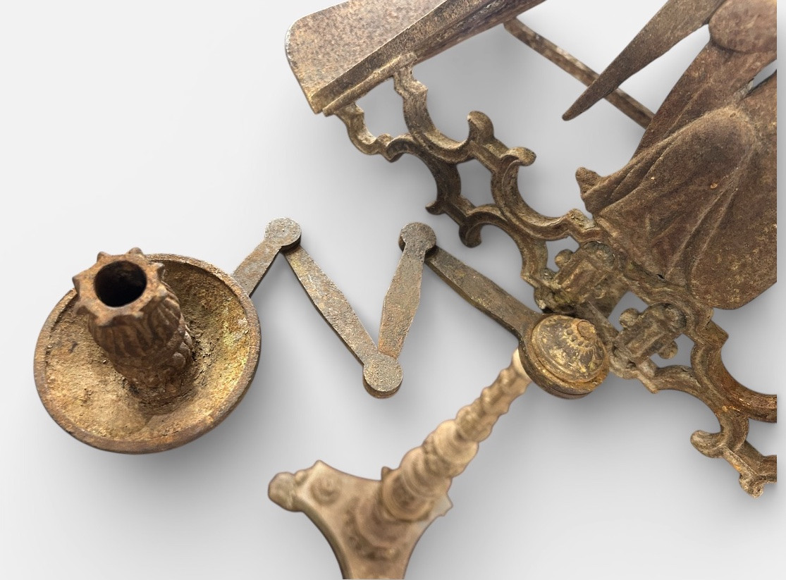 Cast Iron Church Or Chapel Lectern In The Neo-gothic Style, Mid-19th Century, H 190 Cm-photo-3