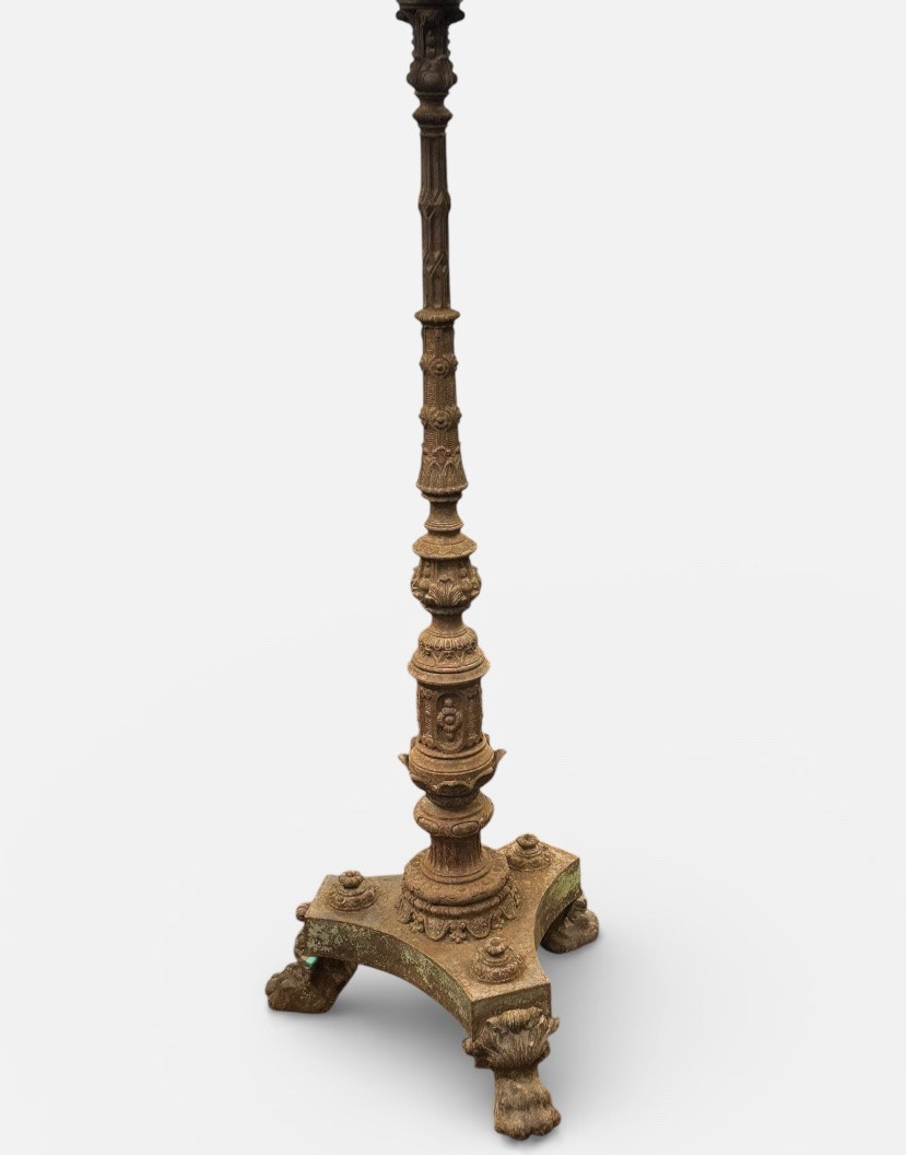 Cast Iron Church Or Chapel Lectern In The Neo-gothic Style, Mid-19th Century, H 190 Cm-photo-4