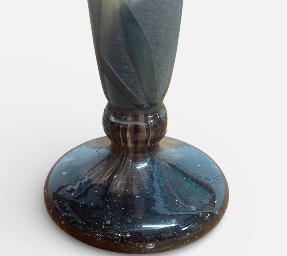 Daum Nancy - Multi-layered Glass Vase With Enameled Floral Decoration - Pâte De Verre - Gallé -photo-4