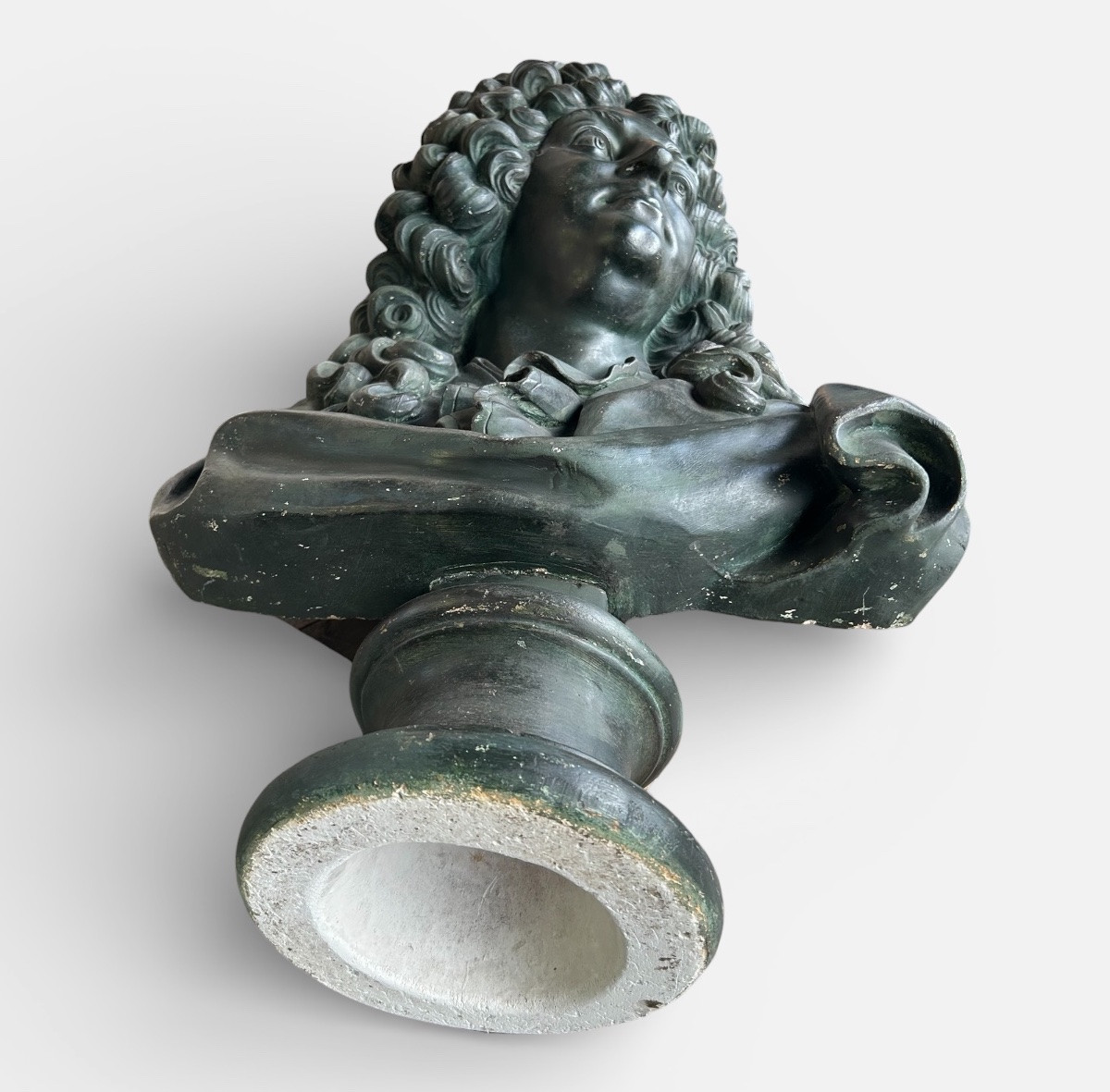 Important Bust Of Jean Baptiste Racine, Patinated Bronze Plaster, After François Girardon, H 75cm-photo-7