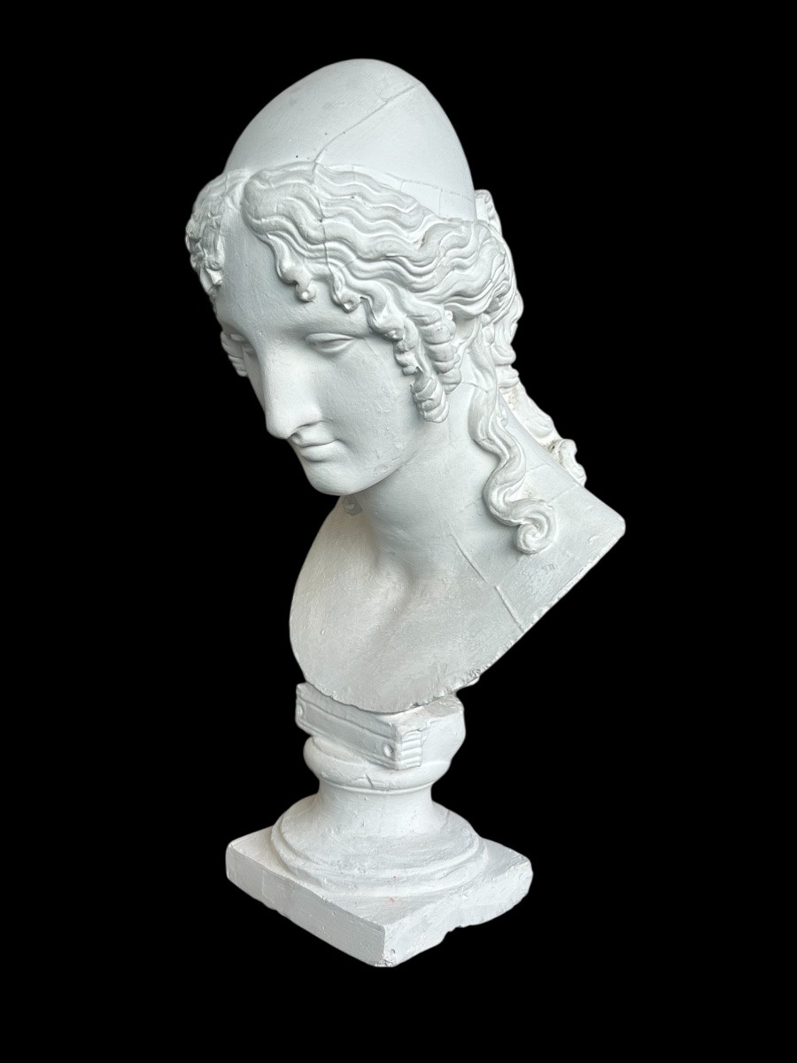 Helen Of Troy, Large Plaster Bust After Antonio Canova (1757-1822), Early 20th Century, H 66 Cm-photo-1