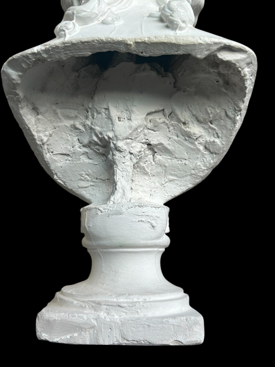Helen Of Troy, Large Plaster Bust After Antonio Canova (1757-1822), Early 20th Century, H 66 Cm-photo-3