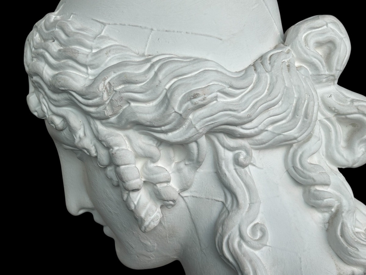 Helen Of Troy, Large Plaster Bust After Antonio Canova (1757-1822), Early 20th Century, H 66 Cm-photo-5