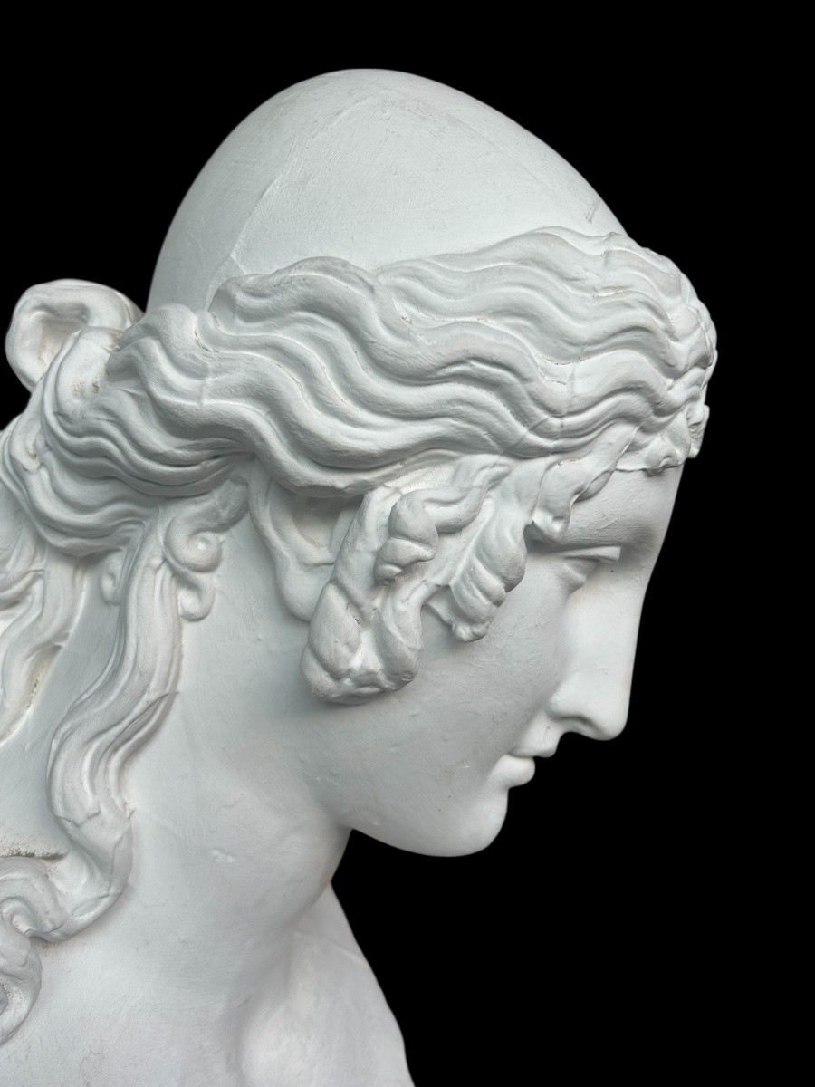 Helen Of Troy, Large Plaster Bust After Antonio Canova (1757-1822), Early 20th Century, H 66 Cm-photo-6