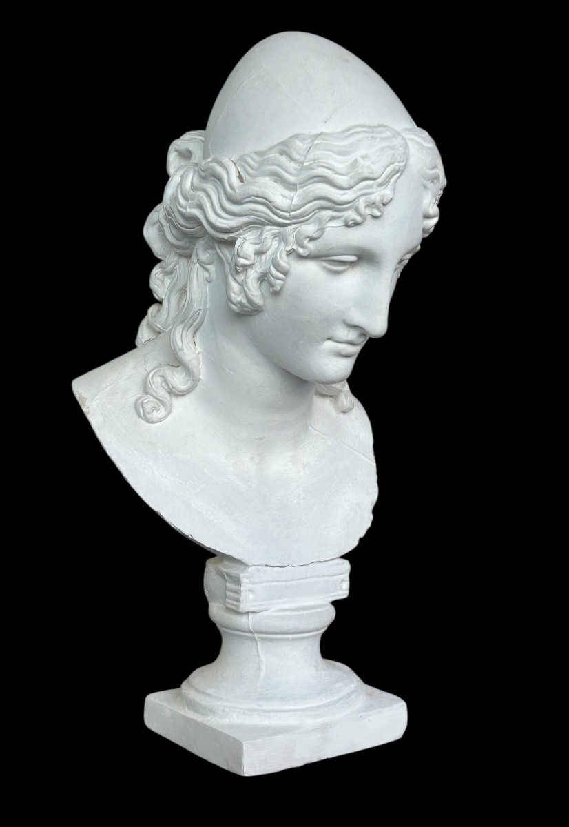 Helen Of Troy, Large Plaster Bust After Antonio Canova (1757-1822), Early 20th Century, H 66 Cm