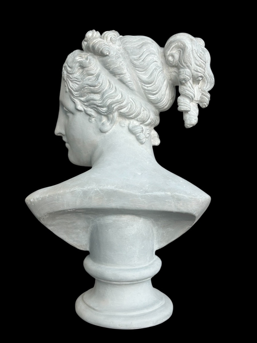 Italian Venus After Antonio Canova - Early 20th Century Plaster Bust, H 55 Cm-photo-3