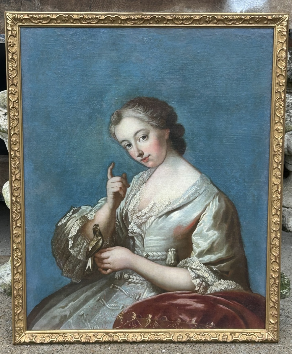 Portrait Of Jeanne-agnès Berthelot De Pléneuf (1698-1727), Marquise De Prie, Oil On Canvas, 18th Century