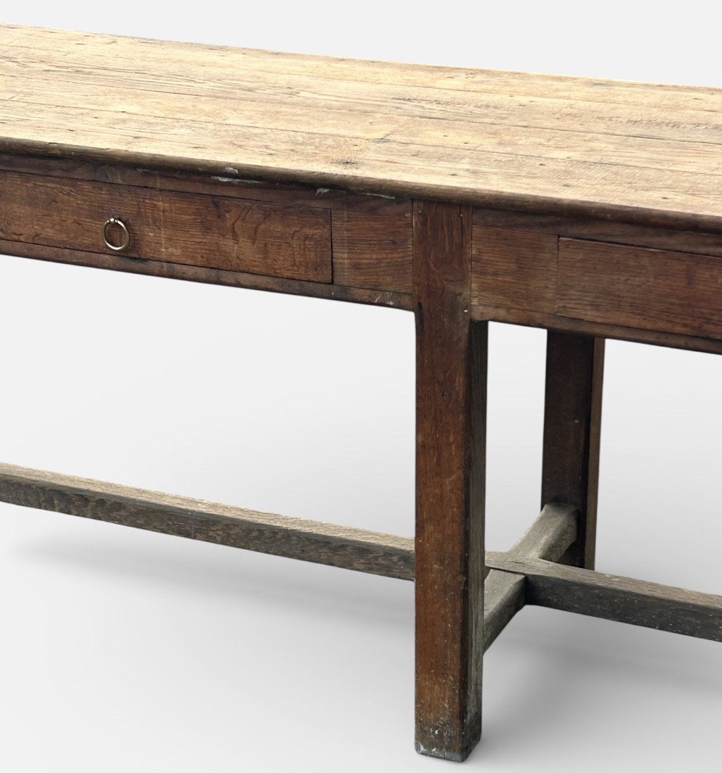 Large Console Table - Side Table - Workshop Or Display Unit - Oak Table L 300 Cm-photo-1