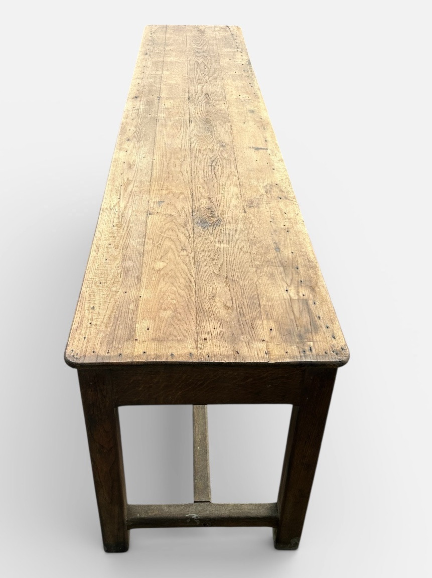 Large Console Table - Side Table - Workshop Or Display Unit - Oak Table L 300 Cm-photo-3