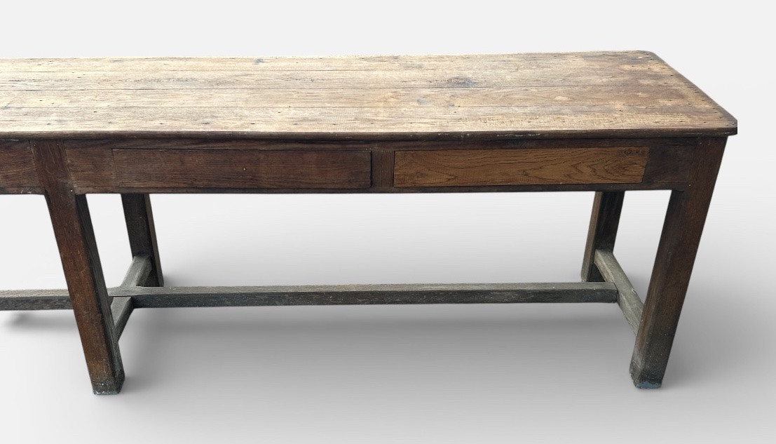 Large Console Table - Side Table - Workshop Or Display Unit - Oak Table L 300 Cm-photo-7