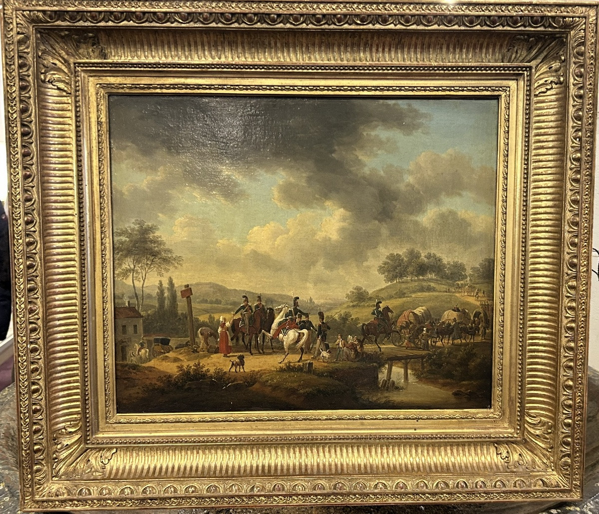 Jacques Francois Joseph Swebach (1769-1823) Oil On Canvas - French Dragoons -photo-4