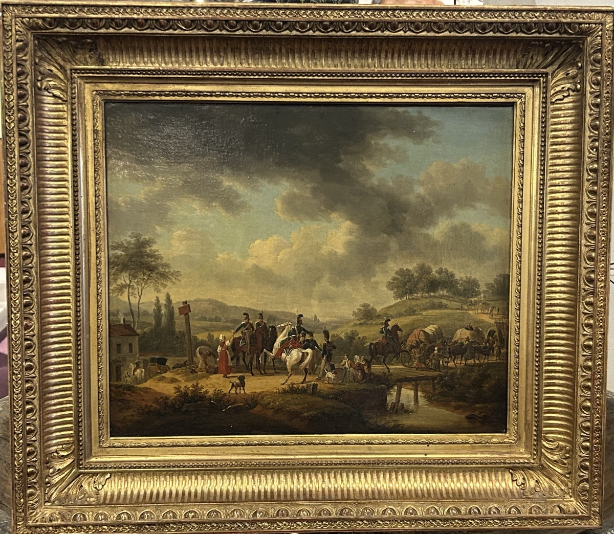 Jacques Francois Joseph Swebach (1769-1823) Oil On Canvas - French Dragoons 