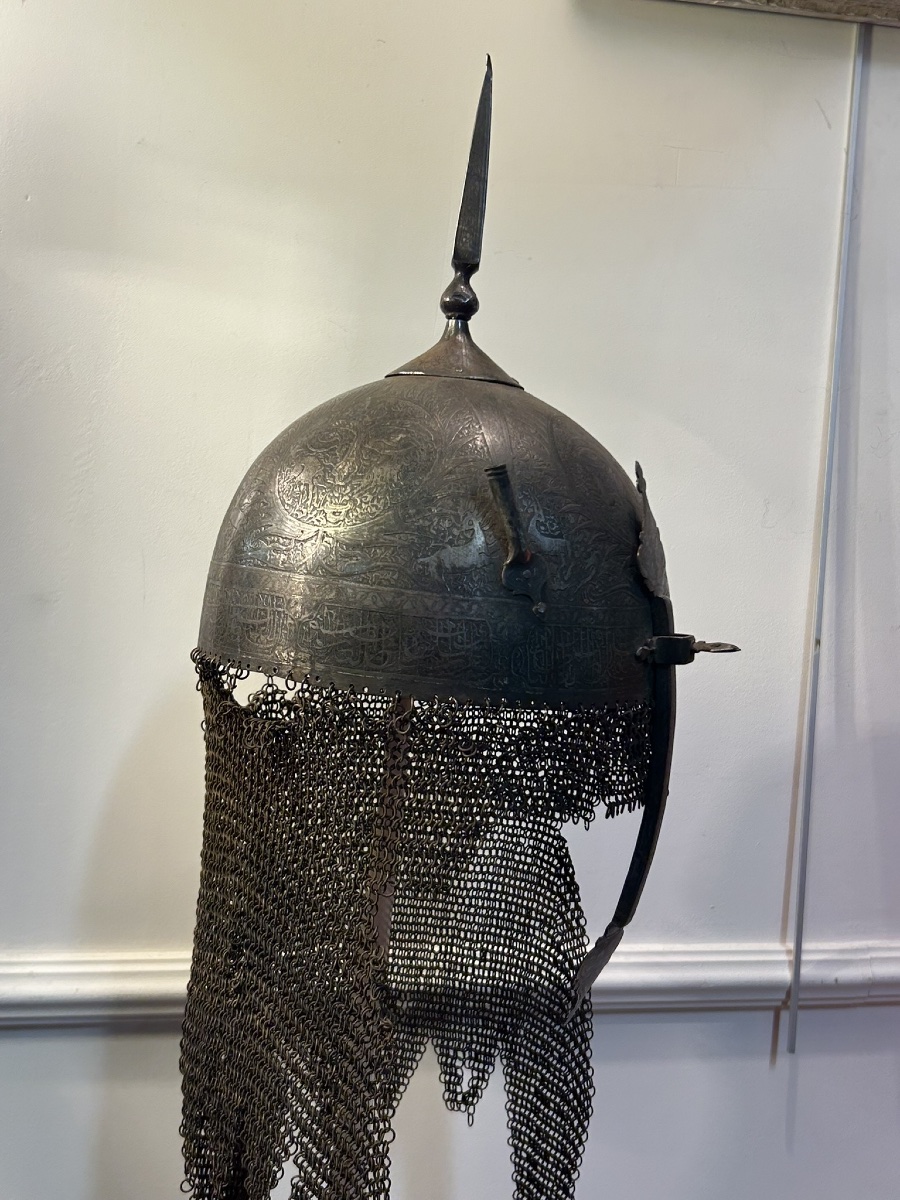 Oriental Helmet, Kulha Khud - Ottoman Empire - Turkish - Qajar - Iran - Persia, 19th Century -photo-3