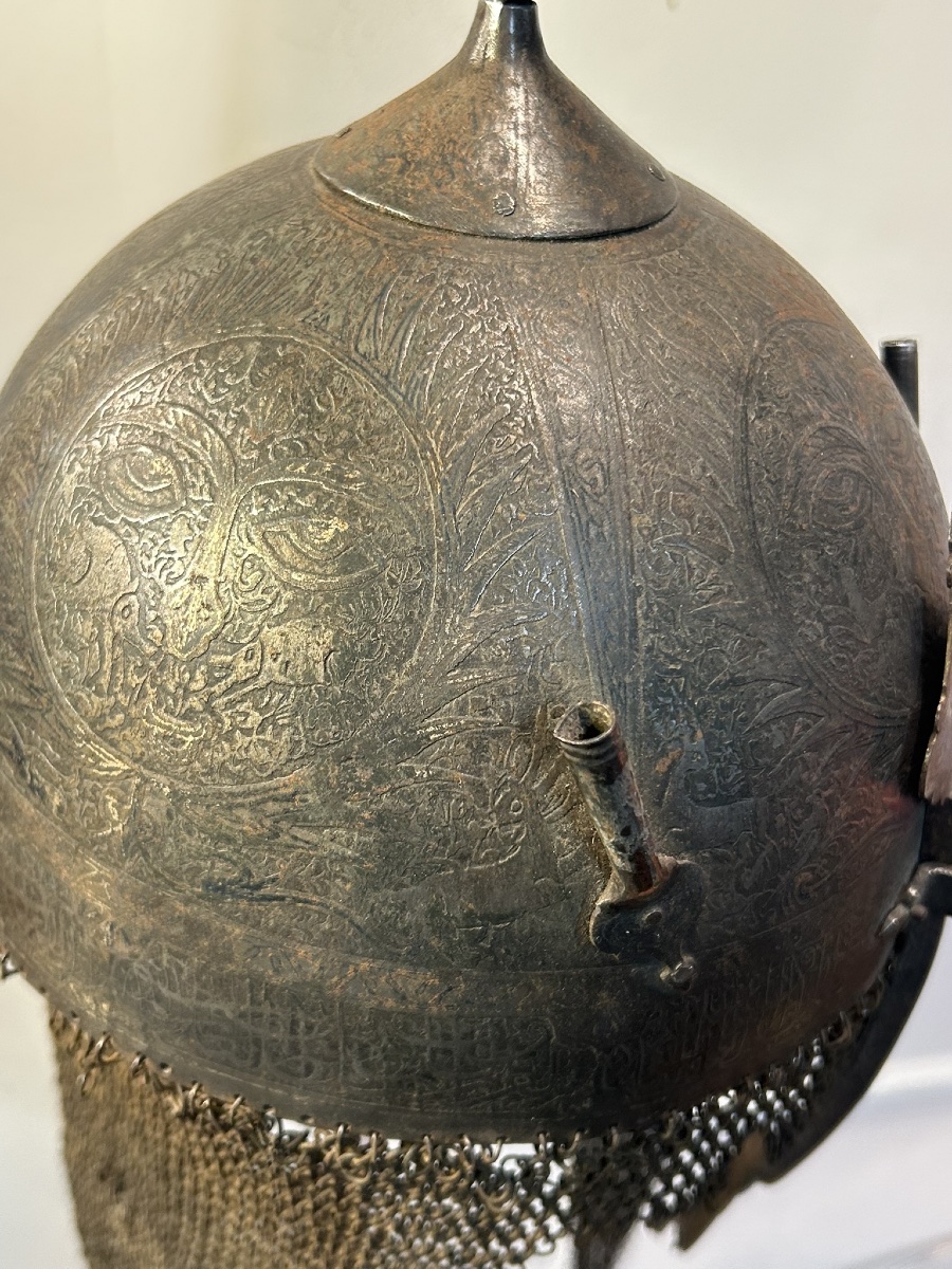 Oriental Helmet, Kulha Khud - Ottoman Empire - Turkish - Qajar - Iran - Persia, 19th Century -photo-4