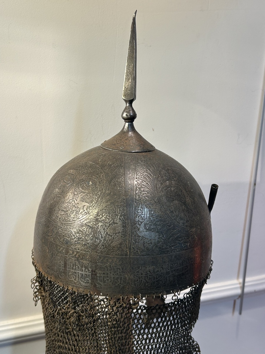 Oriental Helmet, Kulha Khud - Ottoman Empire - Turkish - Qajar - Iran - Persia, 19th Century -photo-1