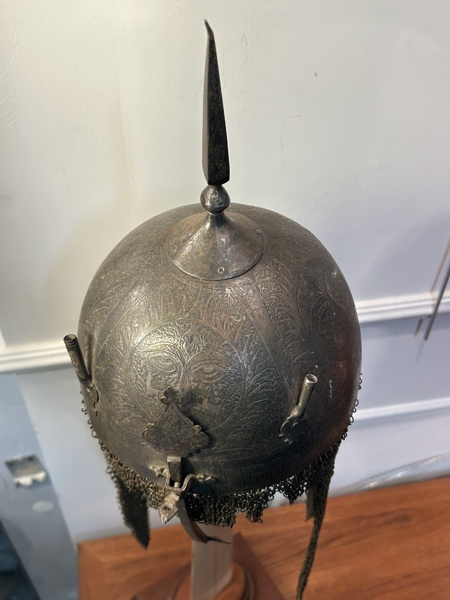 Oriental Helmet, Kulha Khud - Ottoman Empire - Turkish - Qajar - Iran - Persia, 19th Century -photo-5