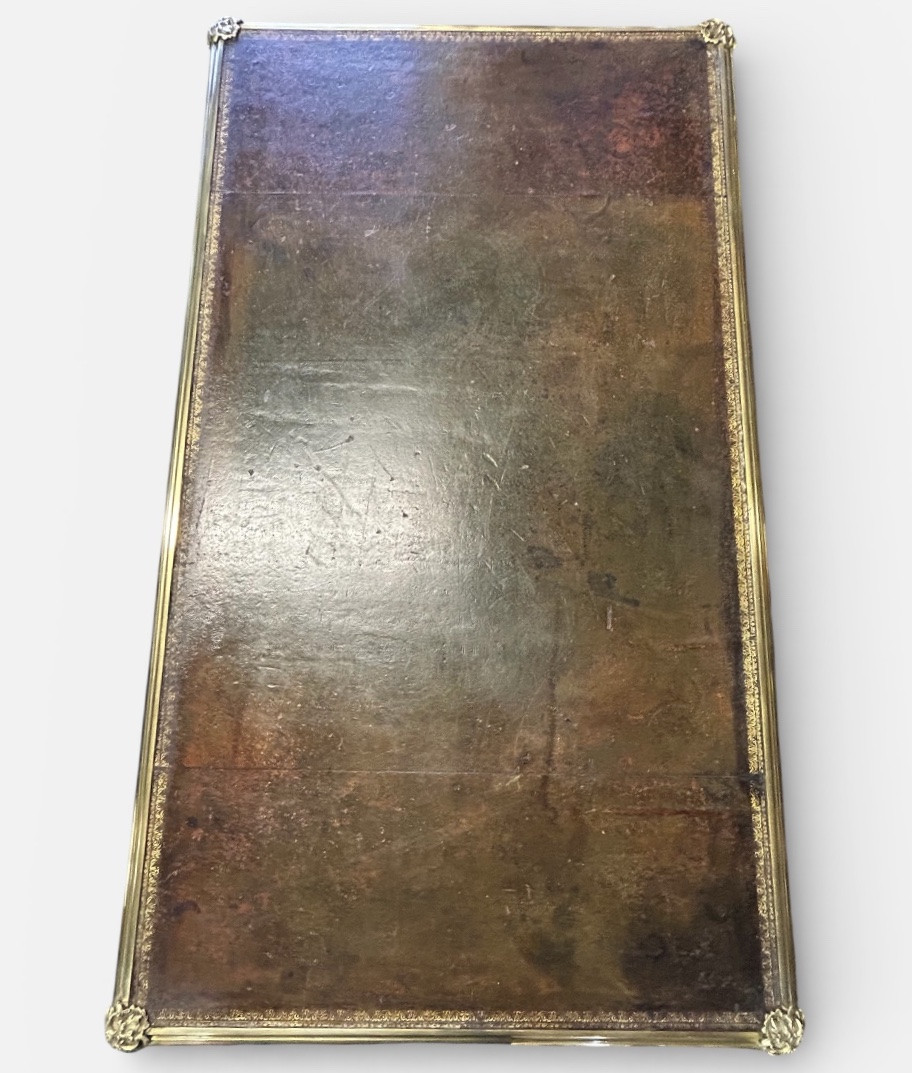  Louis XV Style Flat Desk, Black Lacquered, Napoleon III Period - L 132 Cm-photo-7