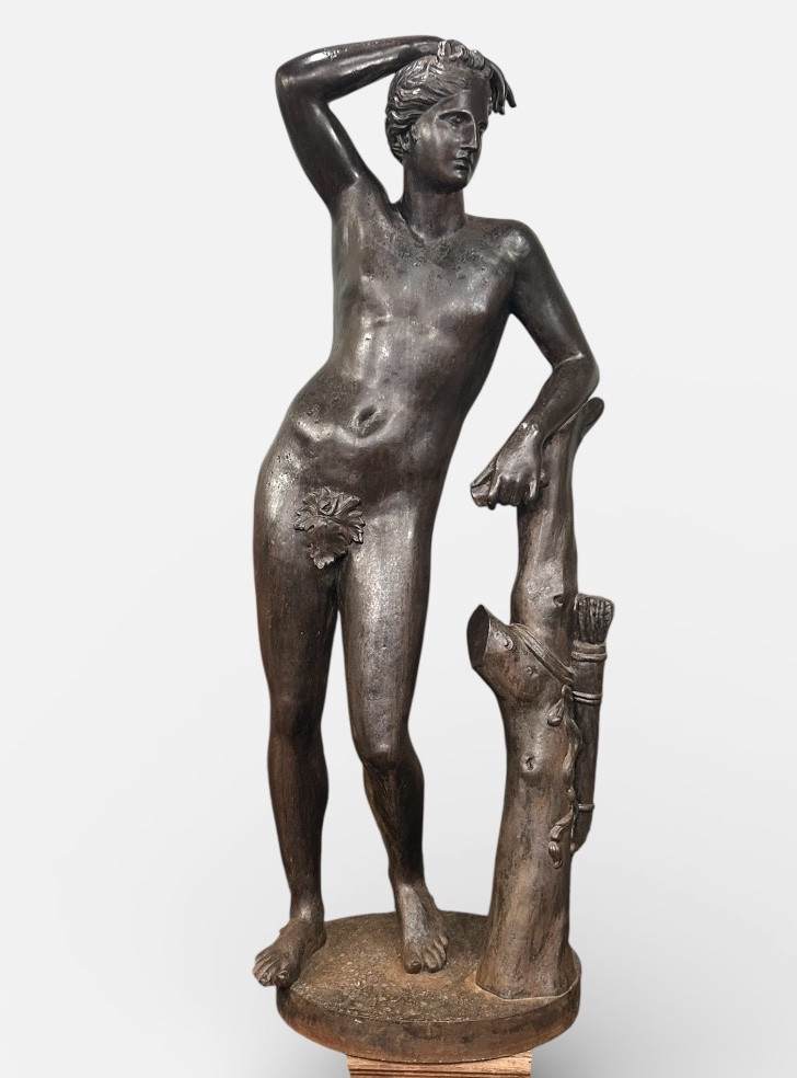 Apollino ou Apollon Médicis importante sculpture en fonte d’époque XIXéme antique - H 150 cm -photo-2