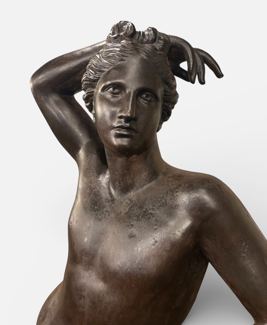 Apollino ou Apollon Médicis importante sculpture en fonte d’époque XIXéme antique - H 150 cm -photo-4