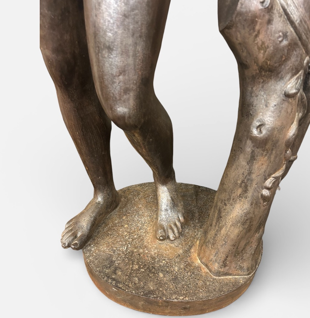 Apollino ou Apollon Médicis importante sculpture en fonte d’époque XIXéme antique - H 150 cm -photo-1